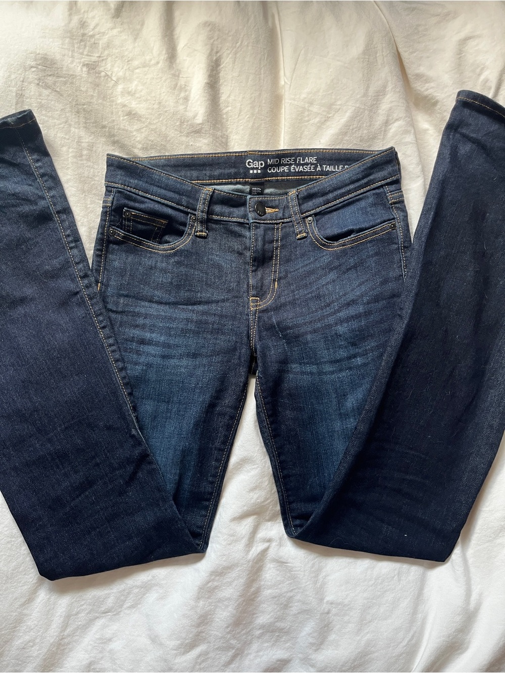 gap mid rise flare jeans